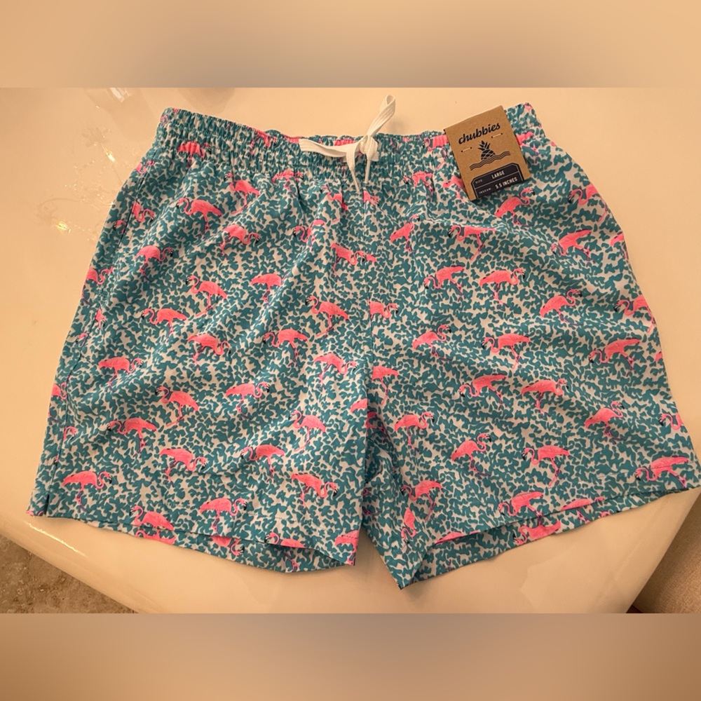 Chubbies L Tropical Flamingo Swim Trunks 5.5inch